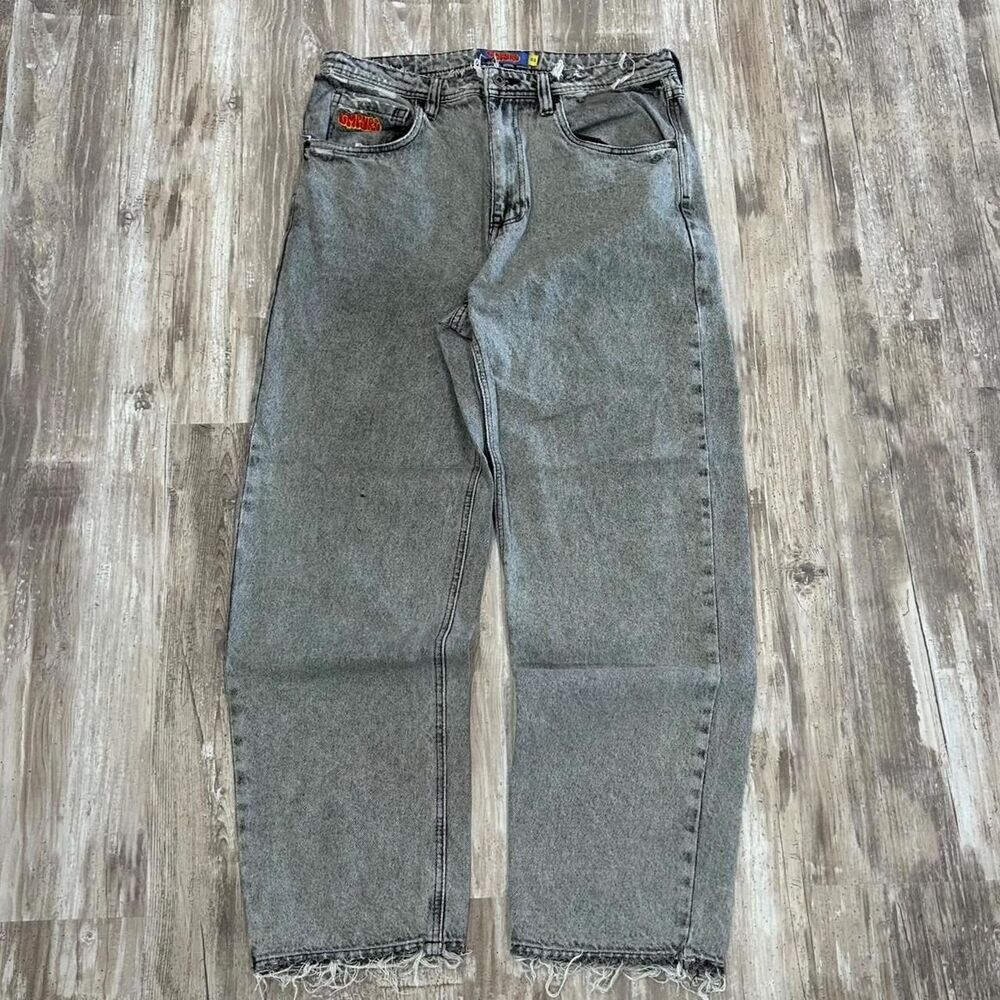 Empyre Men's casual skater streetwear gray acid-wash distressed relaxed baggy je